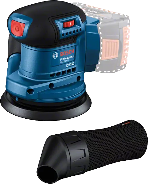 BOSCH GEX 185-Li Cordless Random Orbital Sander (Tool only, without battery and charger) - เครื่องขัดกระดาษทรายไร้สายระบบลูกเบี้ยว BOSCH รุ่น GEX 185-Li (ไม่มีแบตเตอรี่ ไม่มีแท่นชาร์จ) - 06013A5080