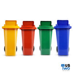 ถังขยะใหญ่ พร้อมล้อเข็น 120 ลิตร ฝา 1 ช่องทิ้ง ไม่มีสกรีน