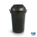 ถังขยะทรงกลม ฝาแกว่ง 100 ลิตร สีดำ