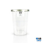 ถังขยะใส ทรงกลม ขอบเทา ไม่มีฝา 45 ลิตร (Polystyrene)