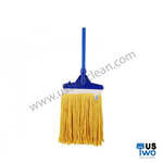 ไม้ม็อบถูพื้น ด้ามเหล็กกันสนิม ขนาด 10" (หัวคลิปล็อค) สีเหลือง