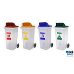 ถังขยะ 120 ลิตร ตัวใสฝาสี มีล้อ