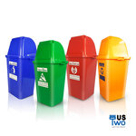 ถังขยะทรงเหลี่ยม พร้อมฝาครอบทรงสูง 60 ลิตร