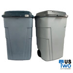 ถังขยะทรงเหลี่ยมฝาปิด มีล้อ 120 ลิตร