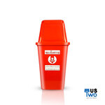 ถังขยะทรงเหลี่ยม พร้อมฝาครอบทรงสูง 40 ลิตร สีแดง