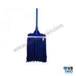 ไม้ม็อบถูพื้น ด้ามเหล็กกันสนิม ขนาด 10" (หัวคลิปล็อค) สีน้ำเงิน