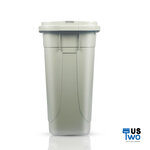 ถังขยะพลาสติก 100 ลิตร ฝาเรียบ มีล้อ (สีเทา)