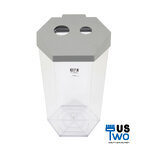 ถังขยะใสทรงหกเหลี่ยม ฝา 2 ช่อง