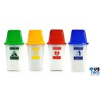 ถังขยะใสทรงเหลี่ยม พร้อมฝาครอบทรงสูง ขนาด 40 ลิตร