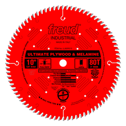 FREUD LU80R010 10" 80T 5/8" Bore Ultimate Plywood & Melamine Blade - ใบเลื่อยโต๊ะเลื่อยคลองเลื่อยมาตรฐานสำหรับตัดไม้อัด และ เมลามีนขนาด 10 นิ้ว 80ฟัน รูเพลา 5/8 นิ้ว (U.S.A.) สินค้าสั่งซื้อล่วงหน้า Pre-Order