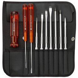 PB SWISS TOOLS PB215L - ไขควงชุดพร้อมซองหนัง ( รวม 10 ชิ้น)