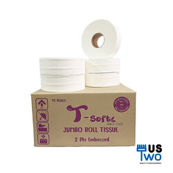 กระดาษชำระม้วนใหญ่ อัดลาย T-Soft