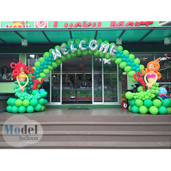 ตกแต่งหน้าร้าน ด้วยซุ้มลูกโป่งธีมทะเล