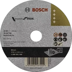 BOSCH 2608603465 105mm (4-inch) Expert for Inox Cutting Discs for Stainless Steel (Pack of 10) - ใบตัดเหล็กสแตนเลส สำหรับเครื่องเจียร 105มม (4นิ้ว) แพ็คละ 10ใบ - 2608603465