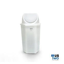 ถังขยะใสหกเหลี่ยม ฝาใส แบบแกว่ง 56 ลิตร