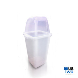 ถังขยะใสทรงเหลี่ยม พร้อมฝาใส ครอบทรงสูง 40 ลิตร