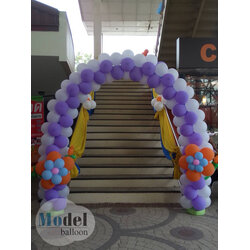 ซุ้มลูกโป่งสีขาว-ม่วง