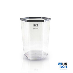 ถังขยะพลาสติกใส หกเหลี่ยม 56 ลิตร