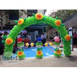 งานตัดริบบิ้น ชุดซุ้มลูกโป่งและเสาตัดริบบิ้น