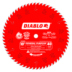 DIABLO D1040X 10-In 40Tooth ATB General Purpose Saw Blade with 5/8-In Arbor and PermaShield Coating -ใบเลื่อยอเนกประสงค์ขนาด 10นิ้ว 40ฟัน ชนิดคลองเลื่อยแคบ U.S.A. (Made in Italy)