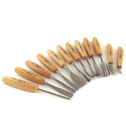 NAREX 894850 - Set of Carving Chisels in Wooden Box 12pcs, WOOD LINE STANDARD ชุดสิ่วสลักไม้ชุดใหญ่ 12 ชิ้น (Made in Czech Republic)