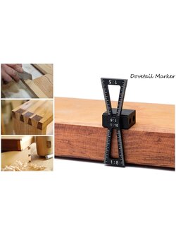 SIT TOOL 330340 Dovetail Marker Wood Joints Gauge Tool with Scale 1:5 1:6 1:8 and 1:10 - ตัวเกจช่วยขีดเส้นสำหรับตัดเดือยหางเหยี่ยวด้วยเลื่อยมือให้เที่ยงตรงในการตัด SIT TOOL รุ่น 330340