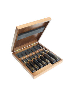 NAREX 858110 WOOD LINE PLUS Set of screwdrivers in wooden box - ชุดไขควงสำหรับงานไม้บรรจุในกล่องไม้ (Made in Czech Republic)