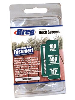 Kreg Stainless Steel Deck Screw -51mm/ 2", #8 Coarse Pan Head, 100 Ct (สกรูยึดพื้นระเบียงสเตนเลสขนาด 2 นิ้ว)