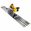 DeWALT DWS520KT-SET Plunge Saw, 2 x 1.5m Guide Rails + Connector + Rail Bag (ชุดเลื่อยราง พร้อมราง 1.5 ม. 2เส้น ต่อแล้วยาวรวม 3.0 ม.) ตัวต่อราง กระเป๋าใส่ราง และกล่องใส่เลื่อย)