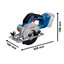 BOSCH GKS 18V-44 - 5-inch Cordless Circular Saw (Tool only,without Battery and Charger) - เลื่อยวงเดือนขนาด 5 นิ้ว ใช้แบตเตอรี่ 18v บ๊อช รุ่น( GKS 18V-44 ไม่มีแบตเตอรี่ ไม่มีแท่นชาร์จ)- 06019M30L0
