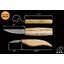 BeaverCraft Wood Spoon Carving Tools Kit- ชุดมีดแกะสลักไม้สำหรับขุดช้อน ถ้วย 3 เล่ม พร้อมหนังลับและไขลับคม มาพร้อมม้วนซองใส่มีด และไม้สำหรับเริ่มทำงาน (Made in Ukraine)