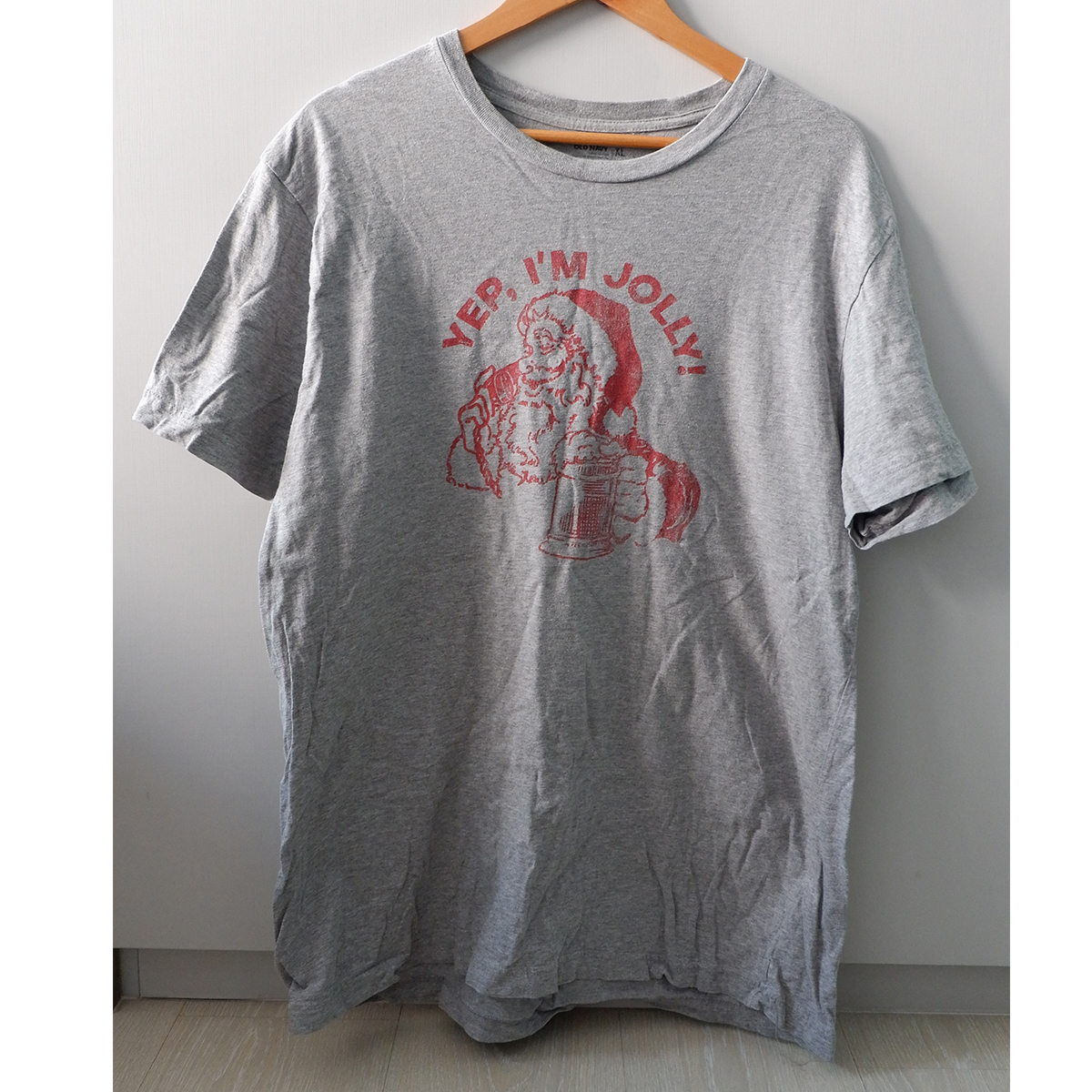 เสื้อยืดวินเทจมือสอง Vintage T-Shirt ลวดลายซาตาครอส งานป้าย OLD NAVY
