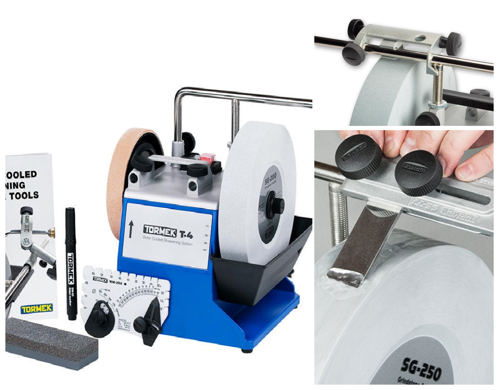 TORMEK T-4 ORIGINAL -8-inch Water Cooled Sharpening with TT-50 Diamond Truing Tool & SE-77 Square Edge Jig-เครื่องลับคมหล่อเย็นด้วยน้ำ 8 นิ้ว Tormek รุ่น T-4 พร้อมตัวปรับหน้าหินด้วยเพชร TT-50 และจิ๊กลับสิ่ว/ใบกบ SE-77 (สินค้าสั่งซื้อล่วงหน้า Pre-order)