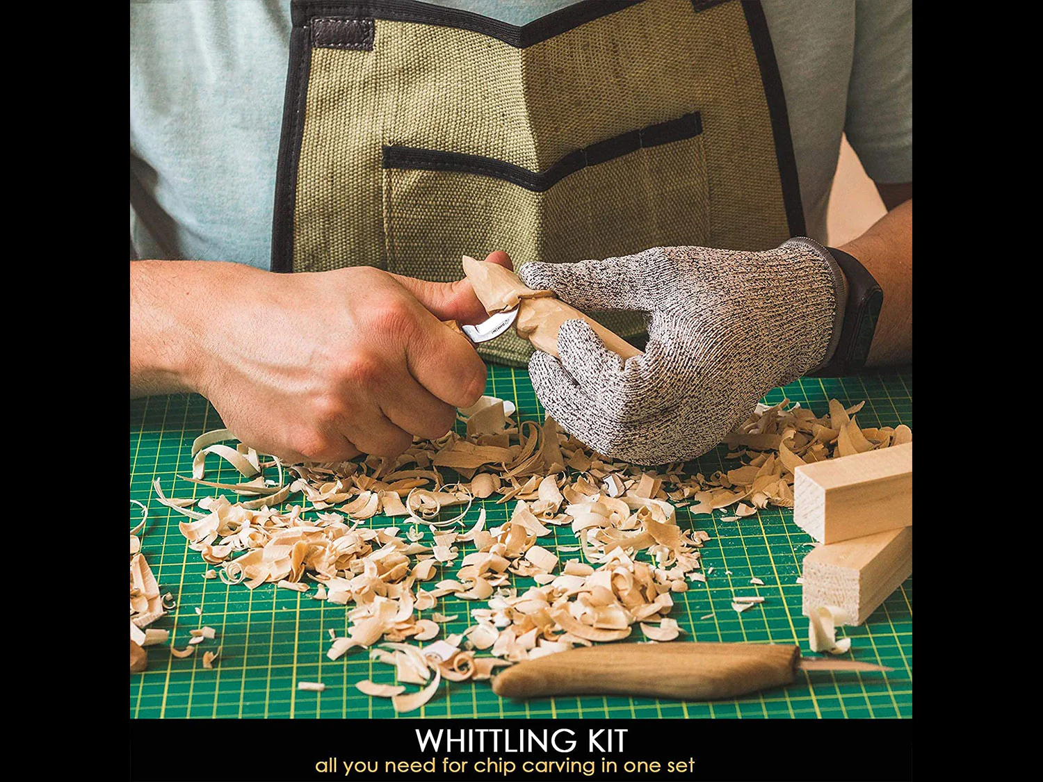 BeaverCraft S16 Whittling Wood Carving Kit ชุดมีกแกะสลักไม้รุ่นมาตรฐาน 2 เล่ม มาพร้อมไม้สำหรับทดลองแกะสลัก รุ่น S16
