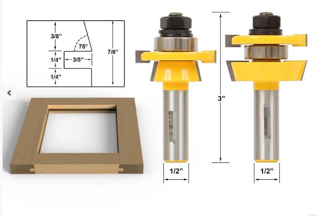 SIT Tool 12249 ชุดดอกเร้าเตอร์ทำกรอบประตูตู้แบบ Shaker ชนิด 2 ดอก