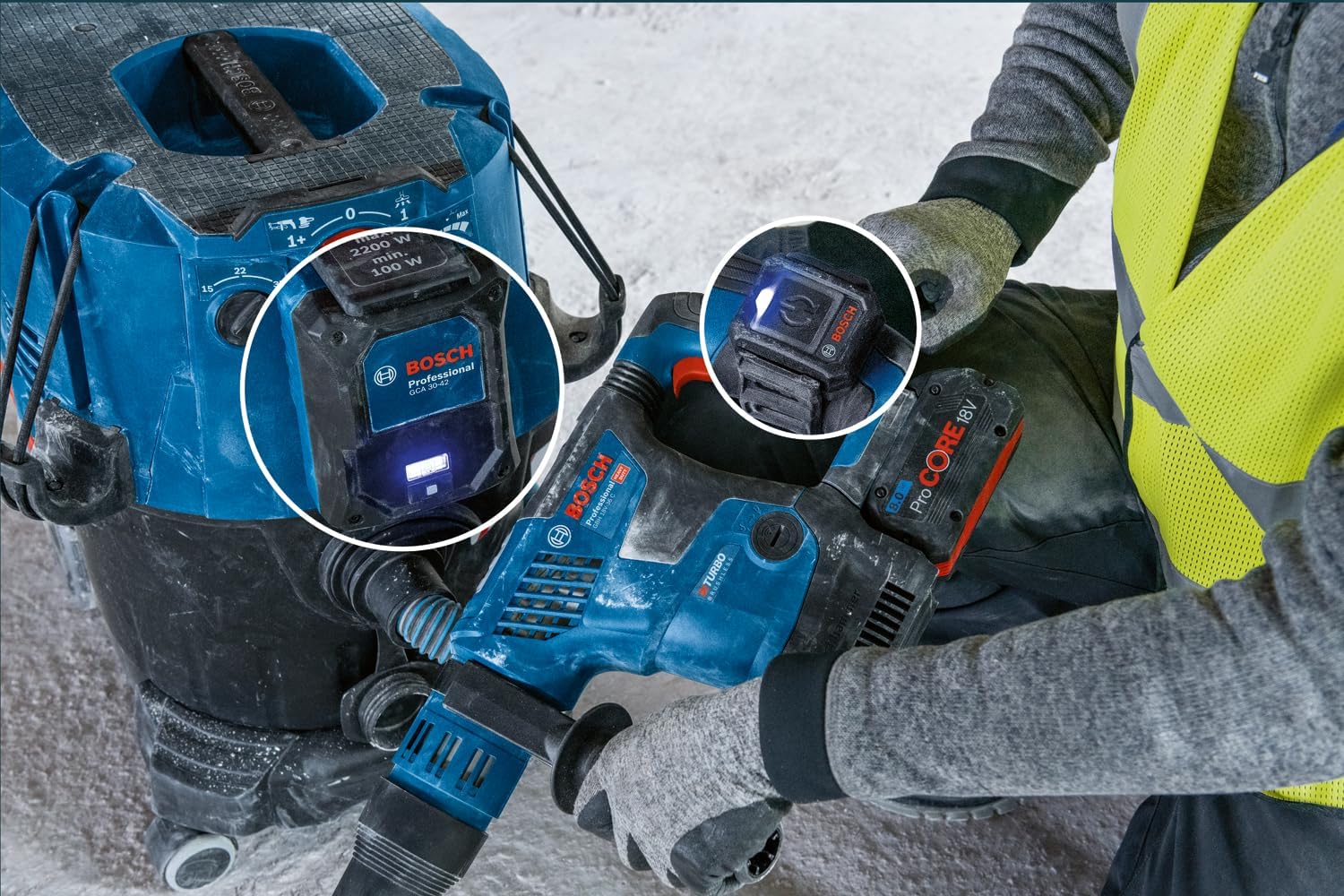 BOSCH GCA 30-42 automatic start plug and GCT 30-42 automatic start terminal (essential accessories for professional dust vacuuming) - อุปกรณ์รับ ส่งสัญญานสำหรับเครื่องดูดฝุ่น บ๊อช รุ่น GCA 30-42 และ GCT 30-42 -1600A02GF1