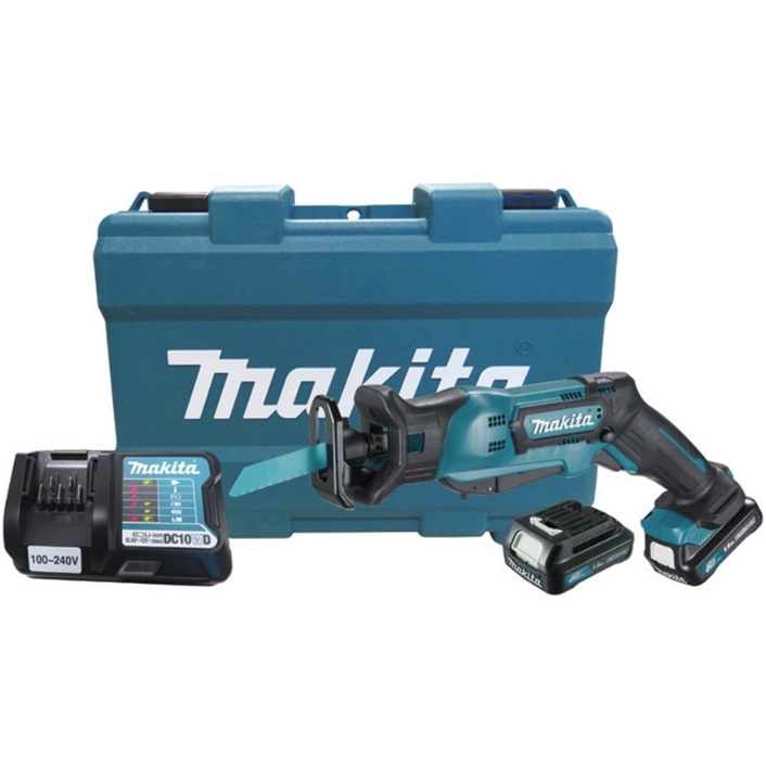 MAKITA JR103DWYE 12V Max Cordless Reciprocating Saw with 2x 1.5Ah Batteries and charger - เลื่อยชักไร้สาย มากีต้า รุ่น JR103DWYE พร้อมแบตเตอรี่ 1.5Ah x2 ก้อน และแท่นชาร์จ)