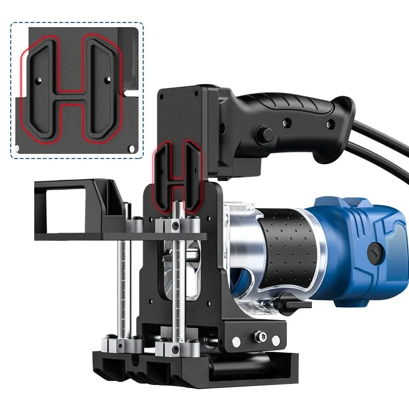 GUNI WN-DF500AL - Premium Loose Tenon (Domino) or Invisible Fastener Opening Punching for Trimmer - ชุดช่วยเจาะเดือย Dimoni หรือเซาะร่องสำหรับฝังอุปกรณ์ฮาร์ดแวร์ชนิดหลบในรุ่นพรีเมียม GUNI WN-DF500AL ใช้ร่วมกับทริมเมอร์