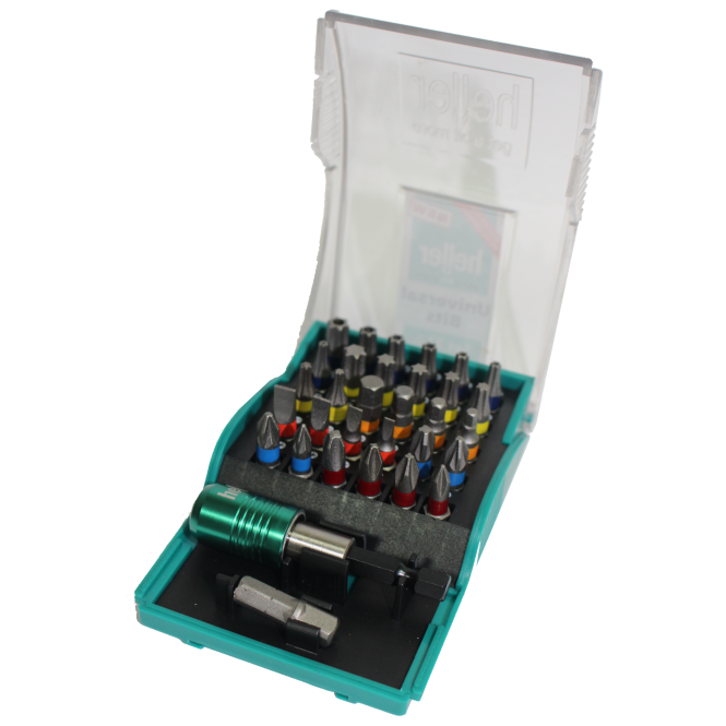 Heller Tools -28913 Heller Universal Bit Set - ชุดดอกไขควง 32 ตัว/ชุด