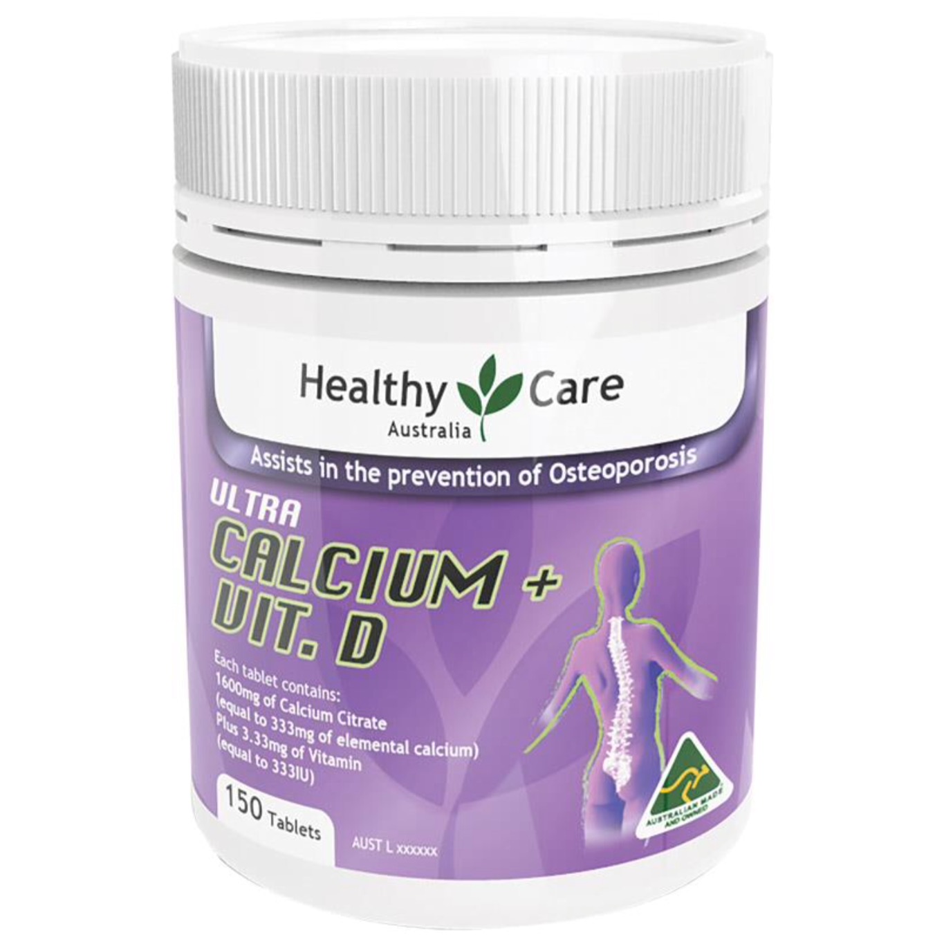 Healthy Care Ultra Calcium Plus Vitamin D (150 เม็ด)
