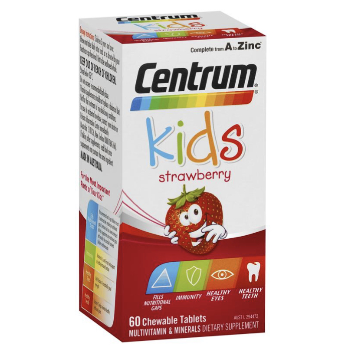 Centrum Kids Multi Vitamin 60 เม็ด รสสตรอเบอร์รี่