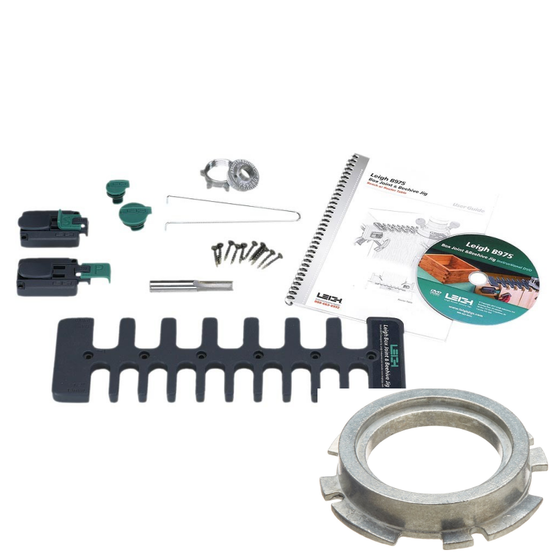 LEIGH B975 Box Joint & Beehive Jig with BOSCH Adapter - จิ๊กทำเดือยกล่องด้วยเร้าเตอร์ หรือโต๊ะเร้าเตอร์ พร้อมอแดปเตอร์ใช้กับเร้าเตอร์ Bosch GOF 1600 CE/ GMF 1600 CE (Made in Canada)