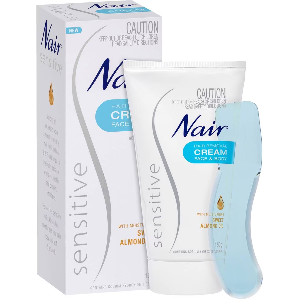 Nair Sensitive Face & Body Hair Removal Cream 150g ครีมกำจัดขนใบหน้าและลำตัว