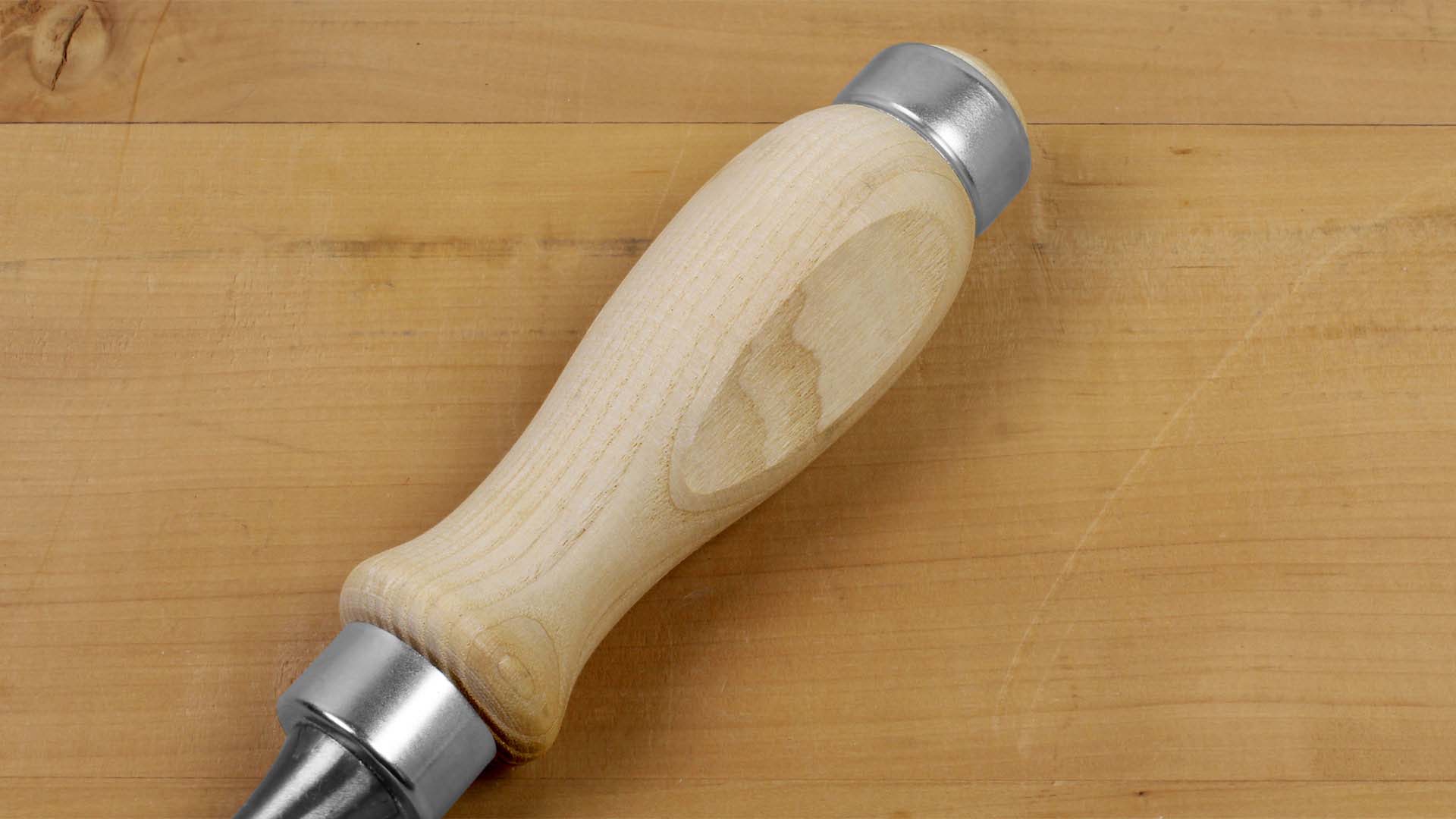 MHG 363123 Set of 6 MHG Chisels in standard size with slightly levelled oiled round Ash Handle 6, 10, 12, 16, 20, 26 mm. - สิ่วชุด 6 เล่มขนาดมาตรฐานด้ามไม้แอชลงน้ำมันขนาด 6มม. 10มม. 12มม. 16มม. 20มม. และ 26 มม. ในกล่องกระดาษ (Made in Germany)