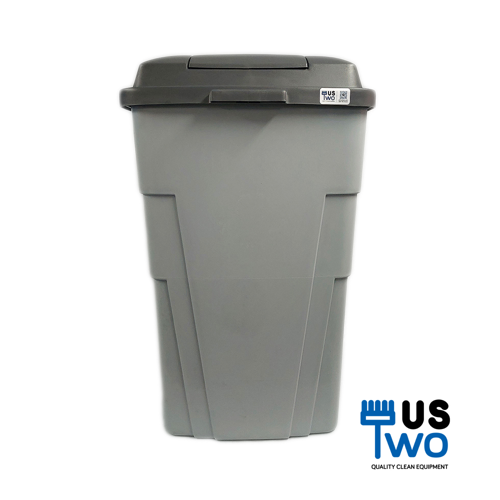 ถังขยะทรงเหลี่ยมฝาปิด มีล้อ 120 ลิตร