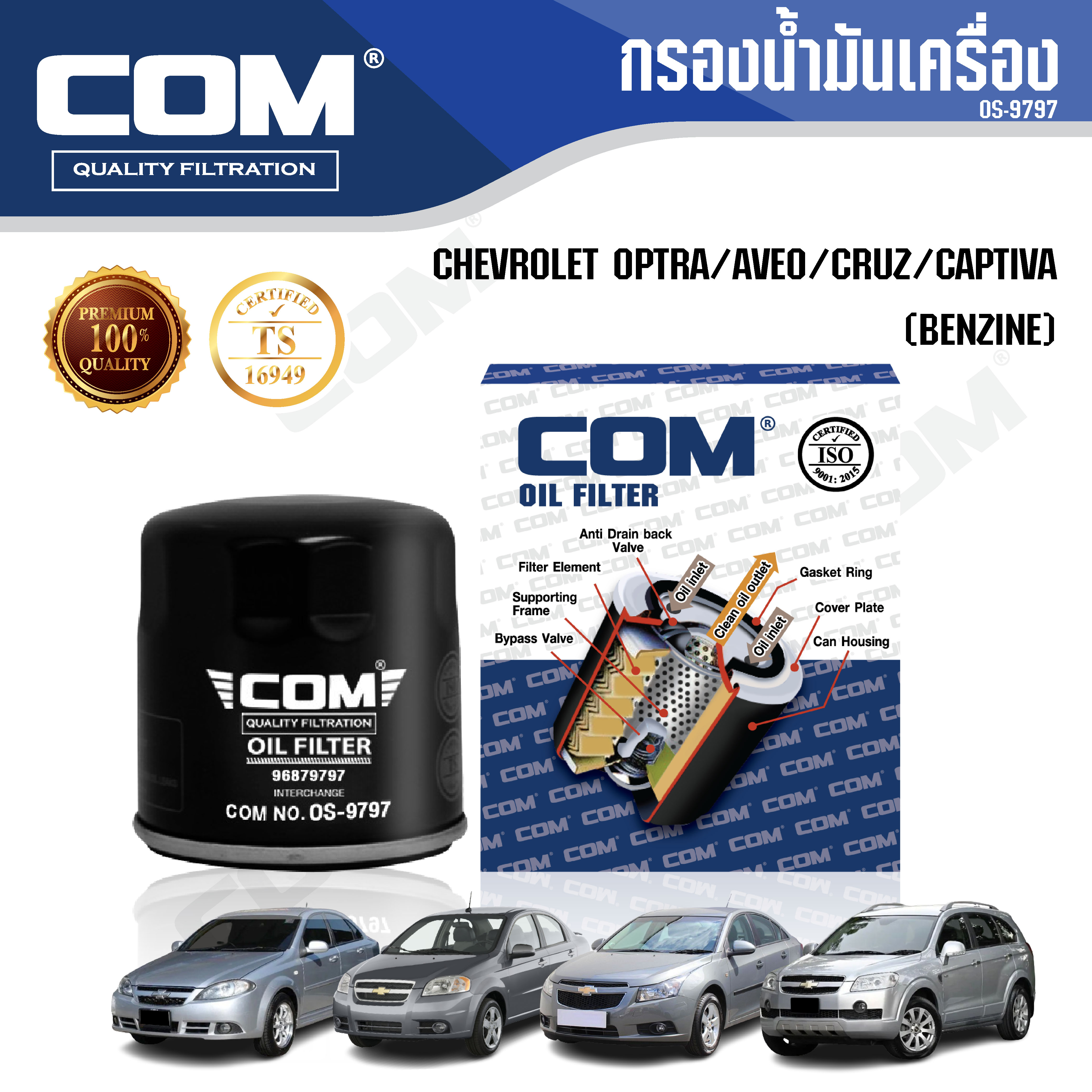 กรองน้ำมันเครื่อง CHEVROLET OPTRA 1.6,1.8 / AVEO 1.4