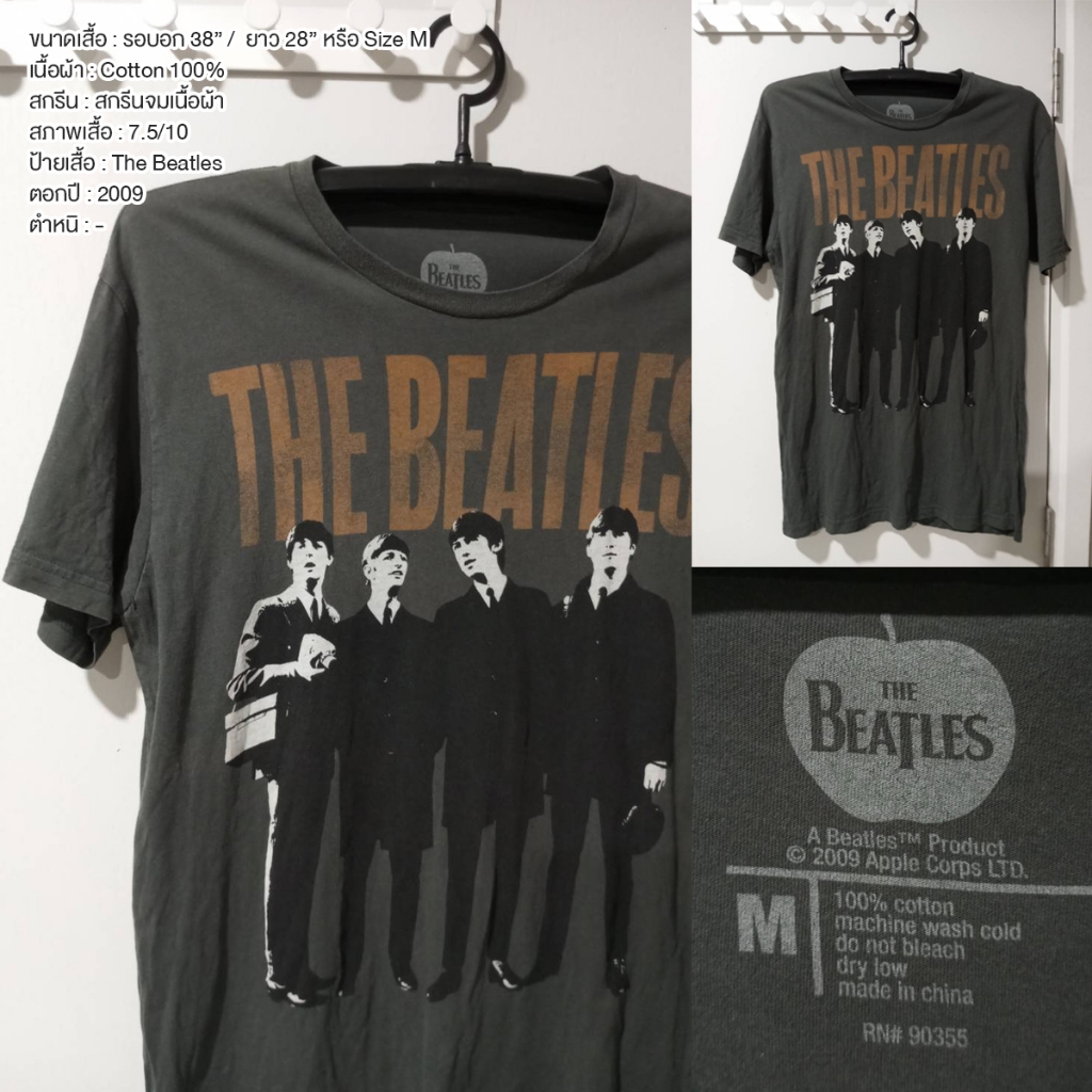 เสื้อวง THE BEATLES เดอะบีเทิลส์ ป้ายงานเก่า มือสอง