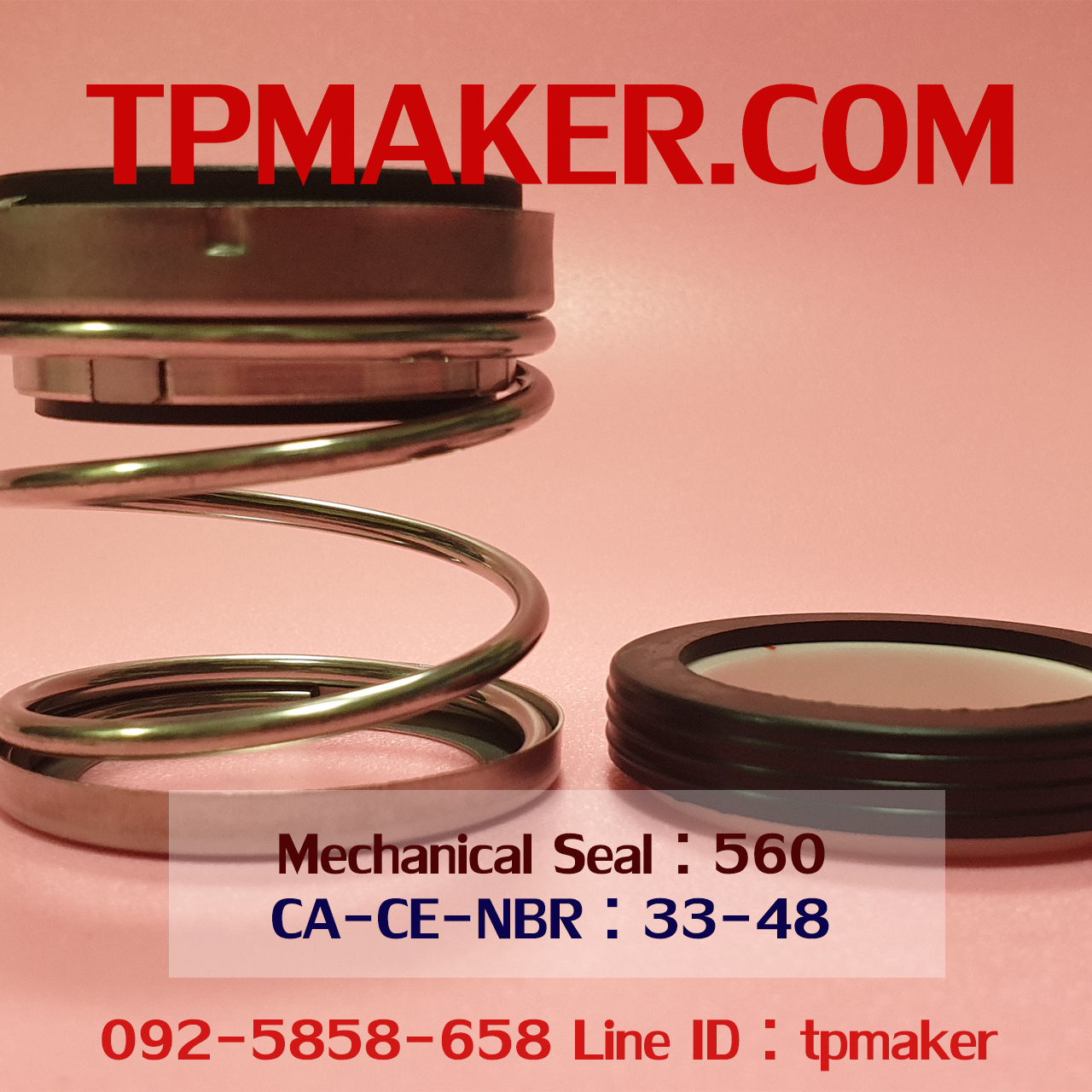 Mechanical Seal แมคคานิคอล ซีล : รุ่น560 สปริงตรง : 33-48 CA-CE-NBR