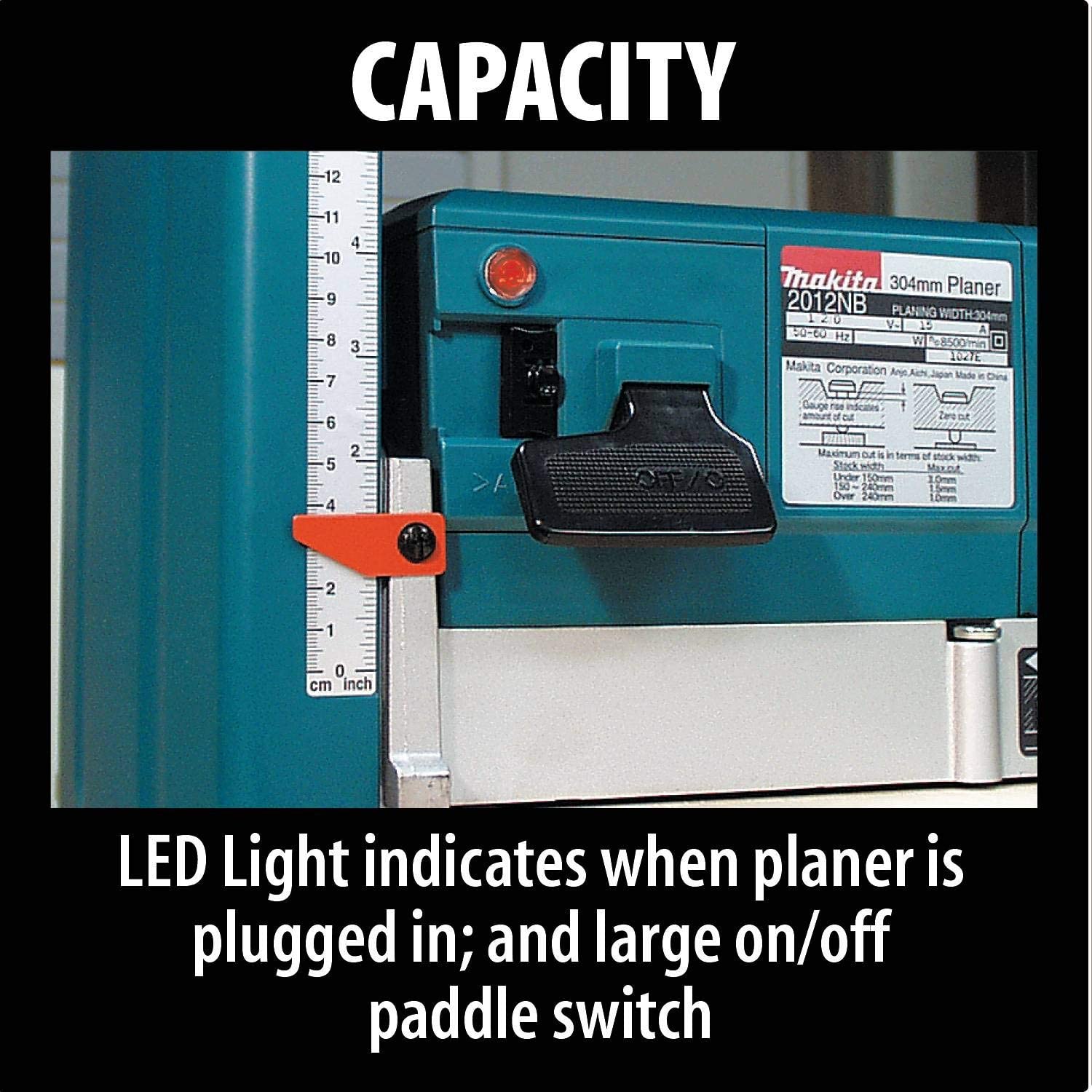 MAKITA 2012NB 12" (304 mm.) Portable Planer - เครื่องรีดไม้หน้ากว้าง 12" / 304 มม.