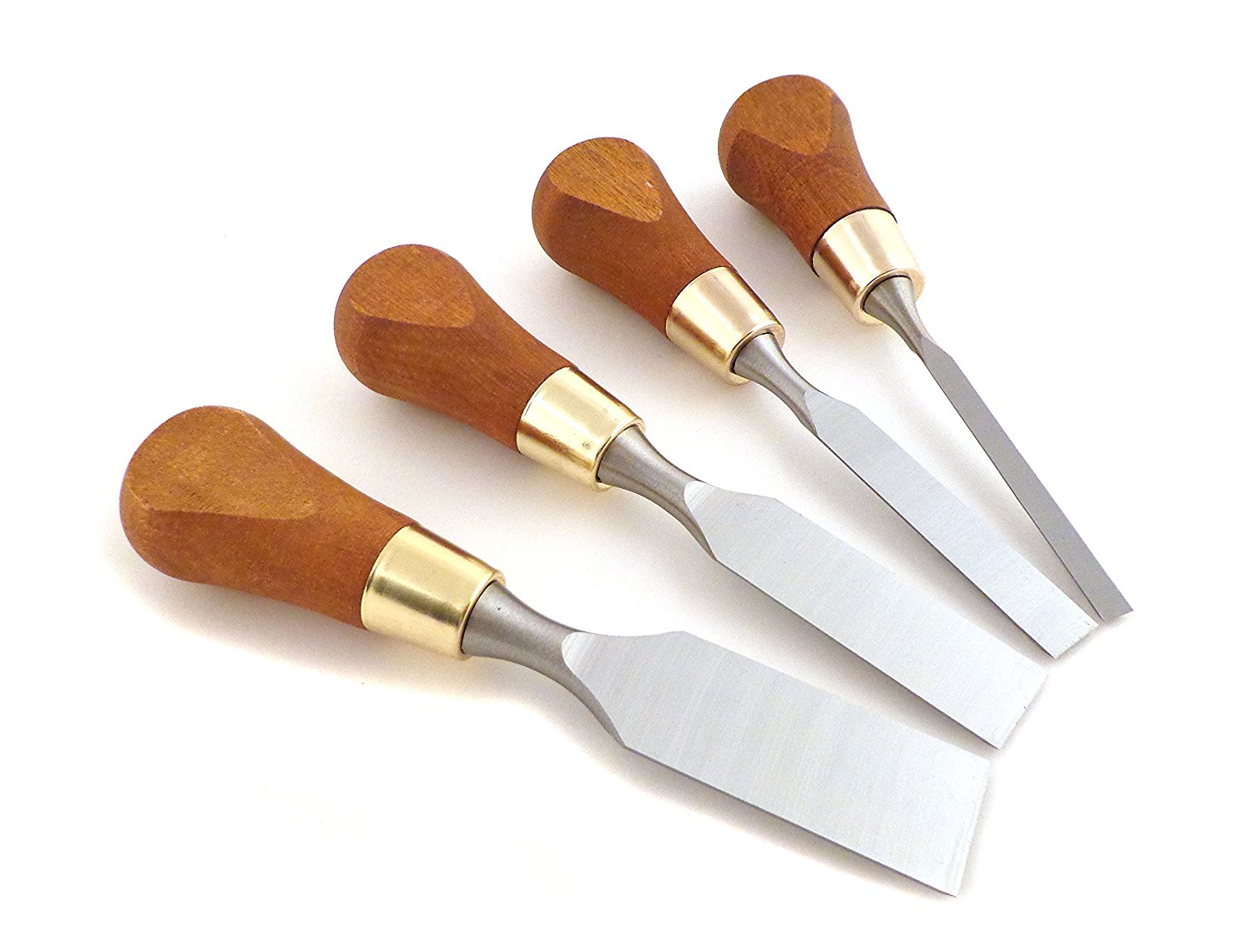 NAREX 853750 Set of 4 Butt Chisels in Wooden Box - ชุดสิ่วกระแทกด้วยมือ ด้ามสั้น 4 เล่มในกล่องไม้ (Made in Czech Republic)